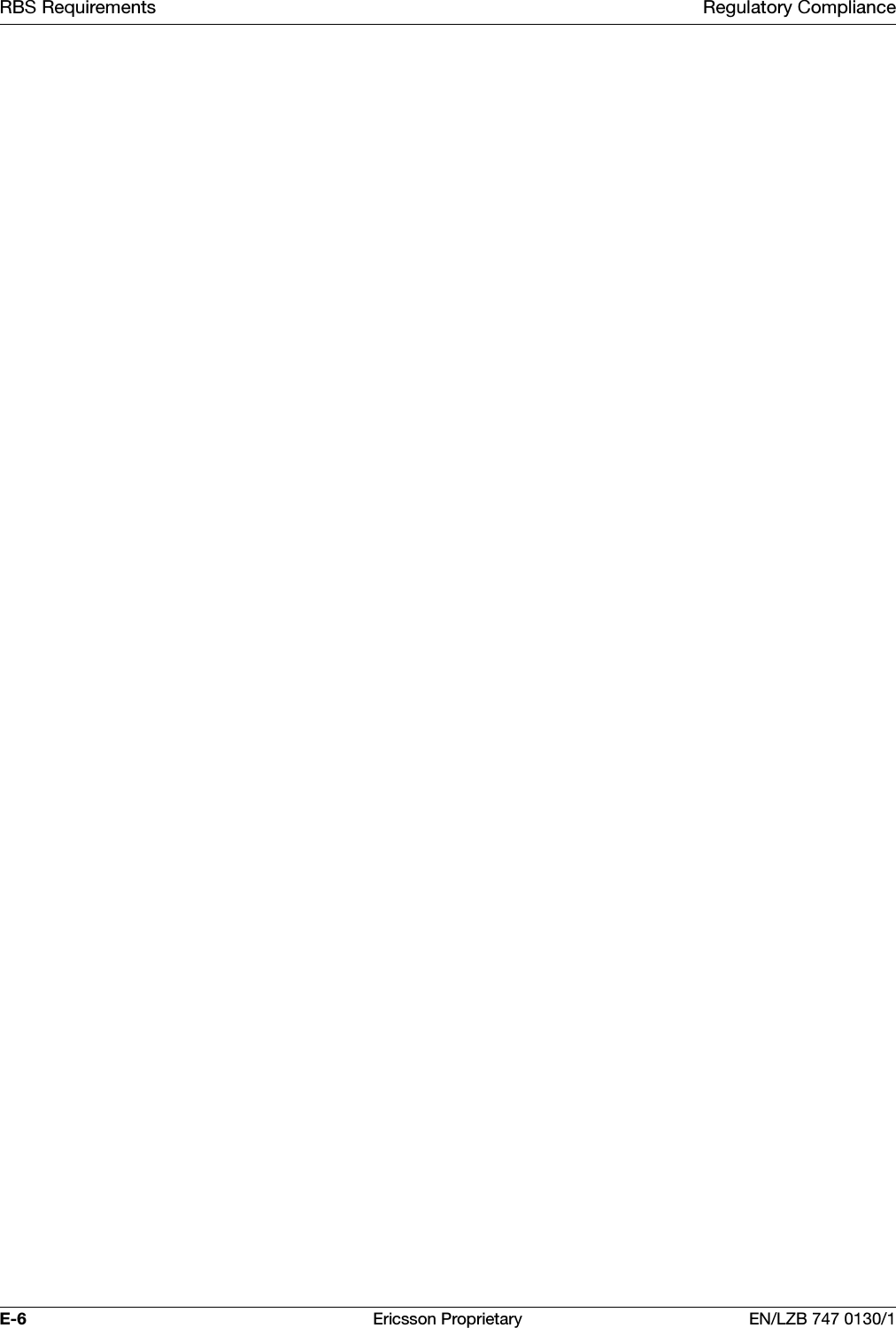 5%65HTXLUHPHQWV 5HJXODWRU\&amp;RPSOLDQFH( (ULFVVRQ3URSULHWDU\ (1/=%