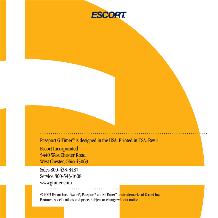 Page 9 of 9 - Escort Escort-G-Timer-Gt2-Software-Quick-Start-Guide Manual.pmd