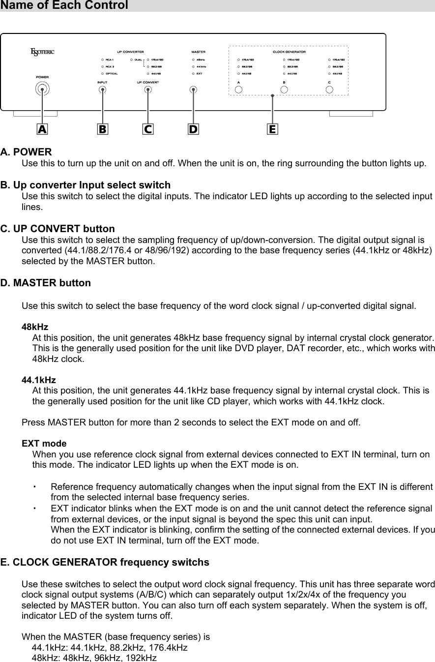 Page 6 of 9 - Esoteric Esoteric-G-25U-Users-Manual- A WORD CLOCK OUT Terminals [WORD OUT]  Esoteric-g-25u-users-manual