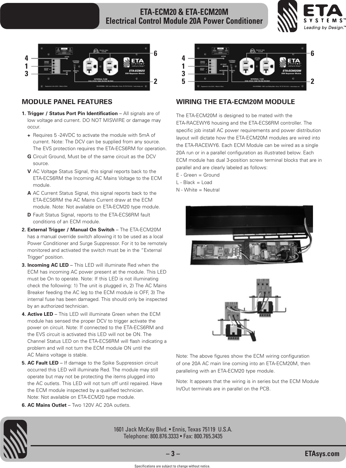 Page 3 of 4 - Eta-Systems Eta-Systems-Eta-Ecm20-Users-Manual-  Eta-systems-eta-ecm20-users-manual