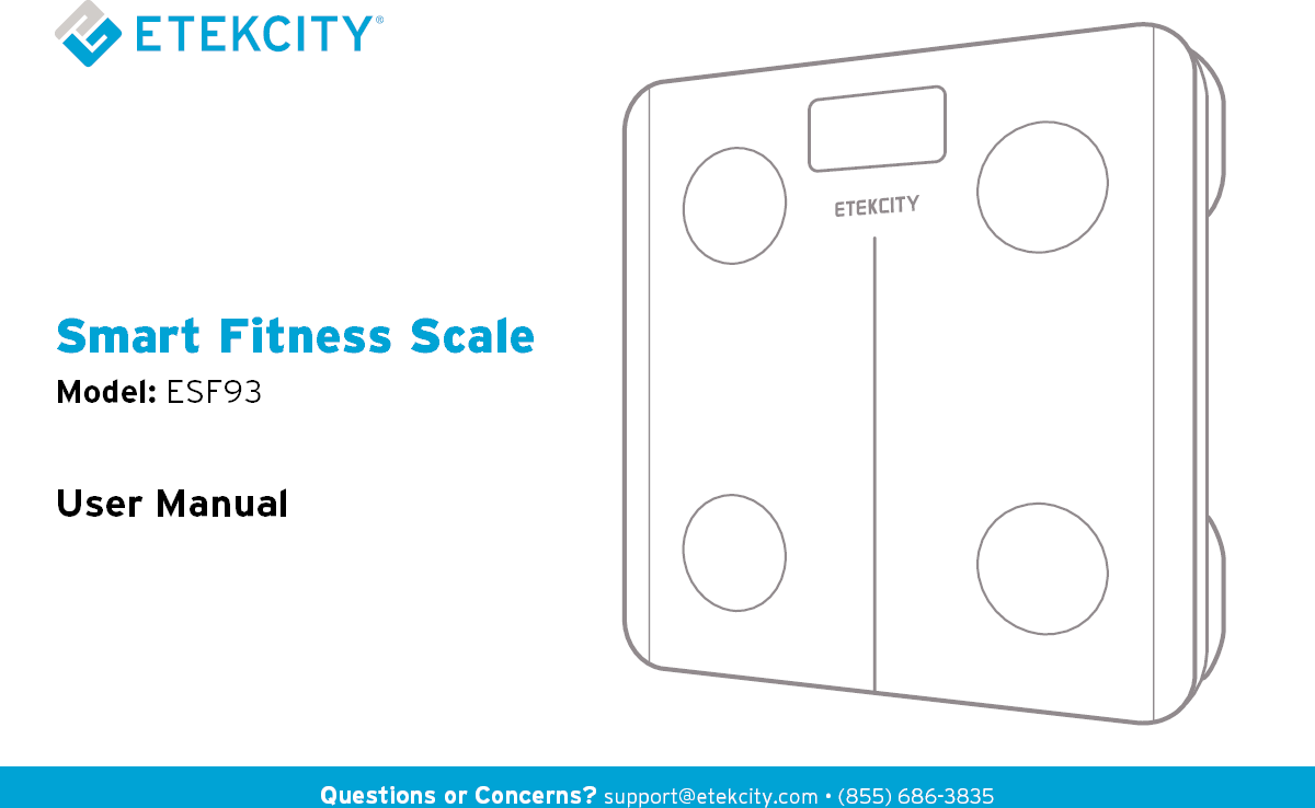 Etekcity ESF93 Smart fitness scale User Manual