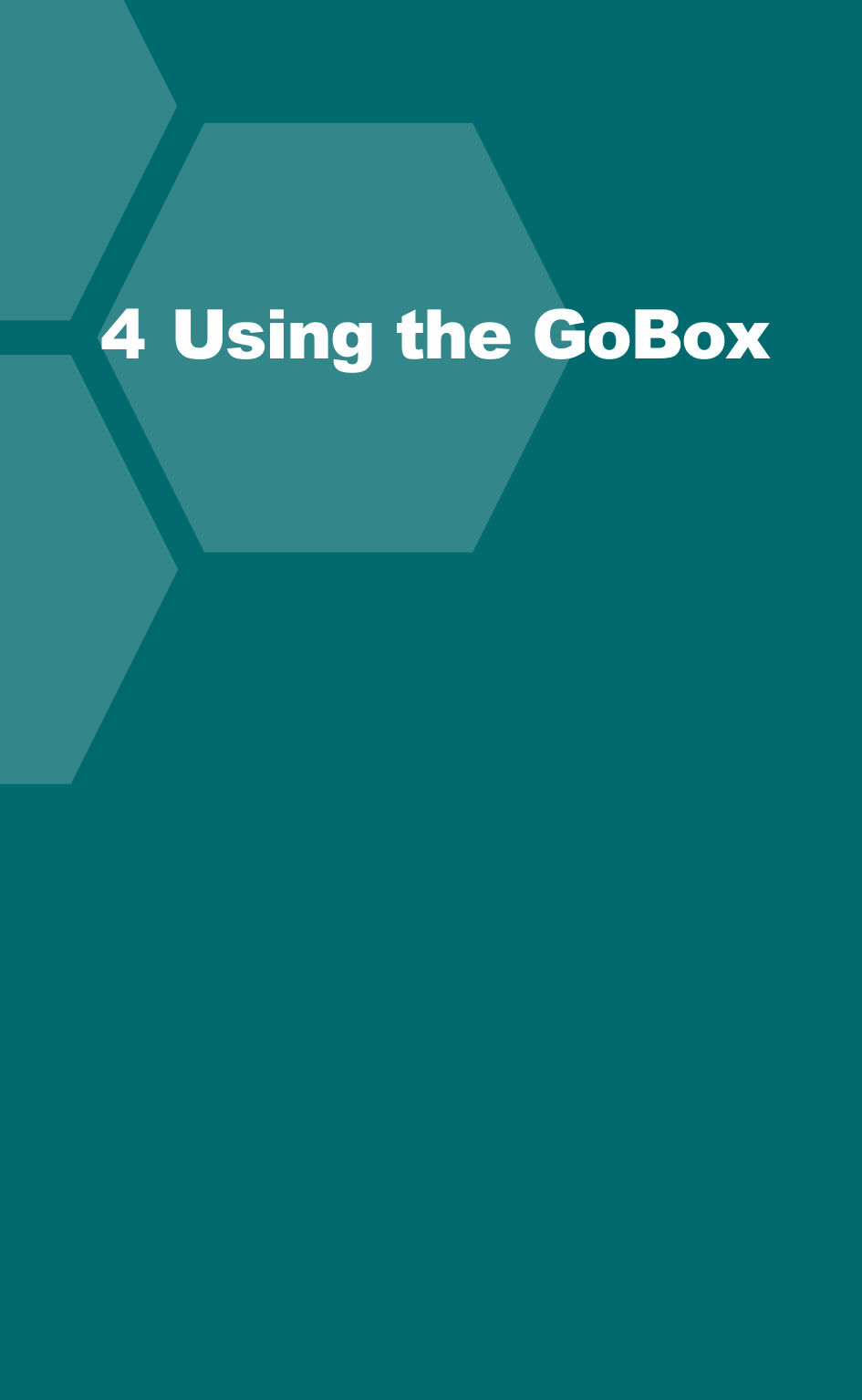  SFFR-6 User Manual 4 Using the GoBox   