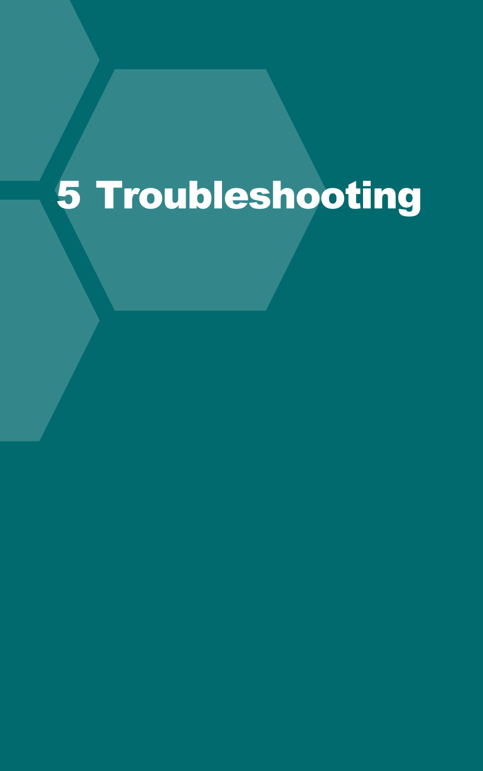  SFFR-6 User Manual 5 Troubleshooting   