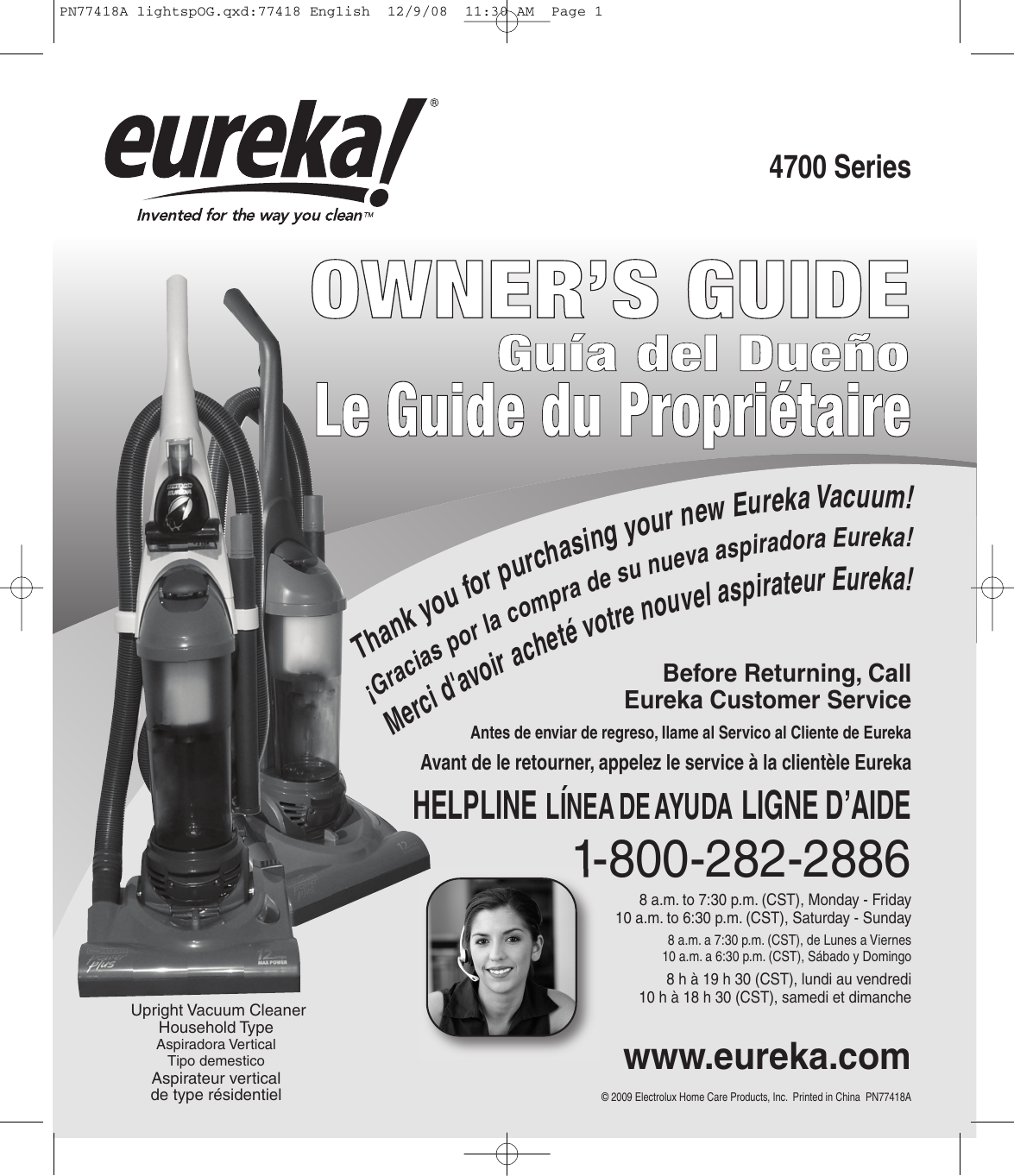 Page 1 of 8 - Eureka-Tents Eureka-Tents-4700-Users-Manual- 77418 English Eureka-tents-4700-users-manual
