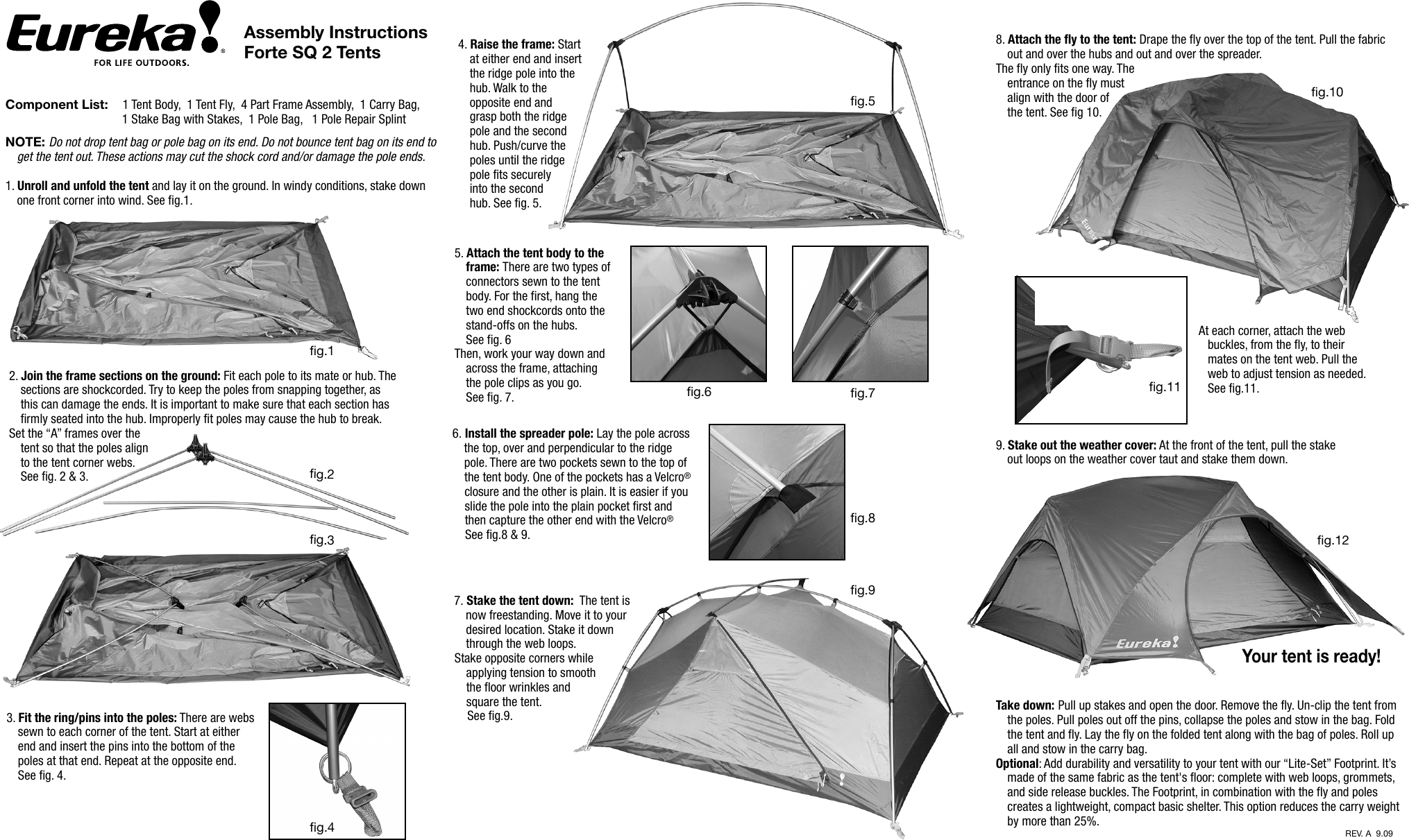 Page 1 of 2 - Eureka-Tents Eureka-Tents-Forte-Sq-2-Users-Manual- Tessel  Eureka-tents-forte-sq-2-users-manual