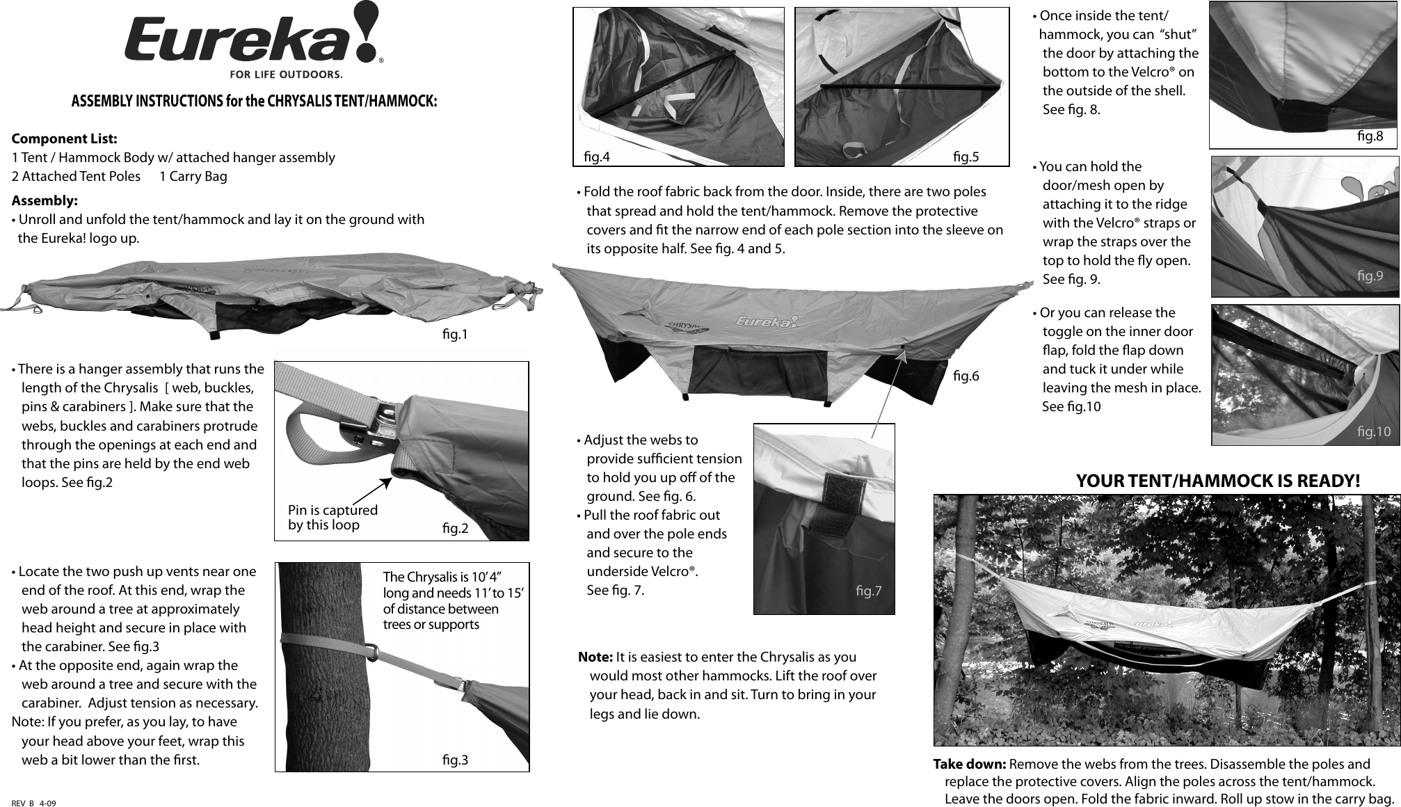 Page 1 of 2 - Eureka-Tents Eureka-Tents-Hammock-Users-Manual- Chrysalis 09  Eureka-tents-hammock-users-manual