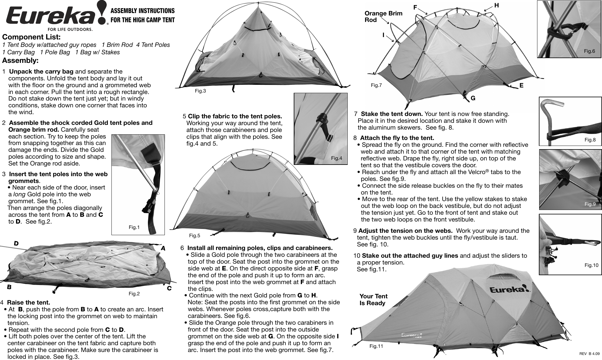 Page 1 of 2 - Eureka-Tents Eureka-Tents-High-Camp-Users-Manual- High Camp 09  Eureka-tents-high-camp-users-manual