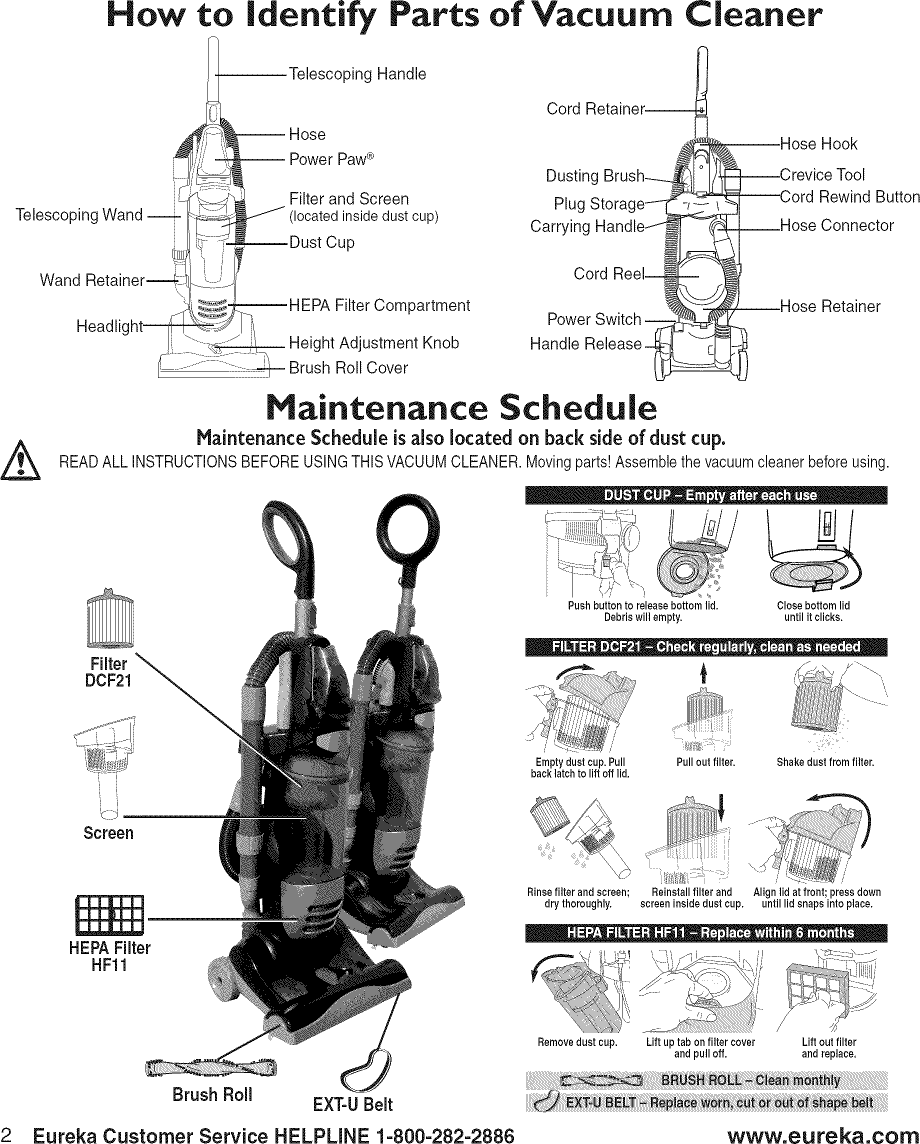 Page 4 of 8 - Eureka 4236AZ User Manual  VACUUM - Manuals And Guides L0909382