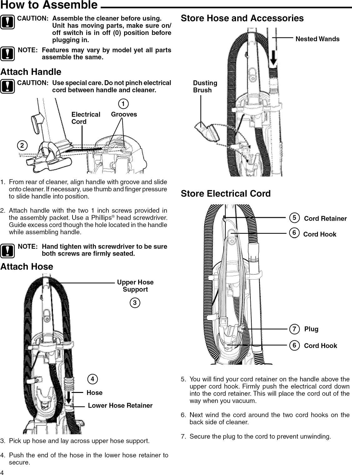 Page 4 of 10 - Eureka 5892AVZ User Manual  VACUUM - Manuals And Guides L1002513