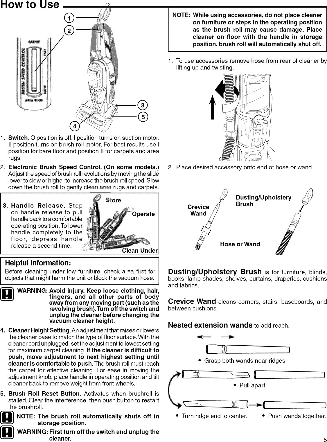 Page 5 of 10 - Eureka 5892AVZ User Manual  VACUUM - Manuals And Guides L1002513