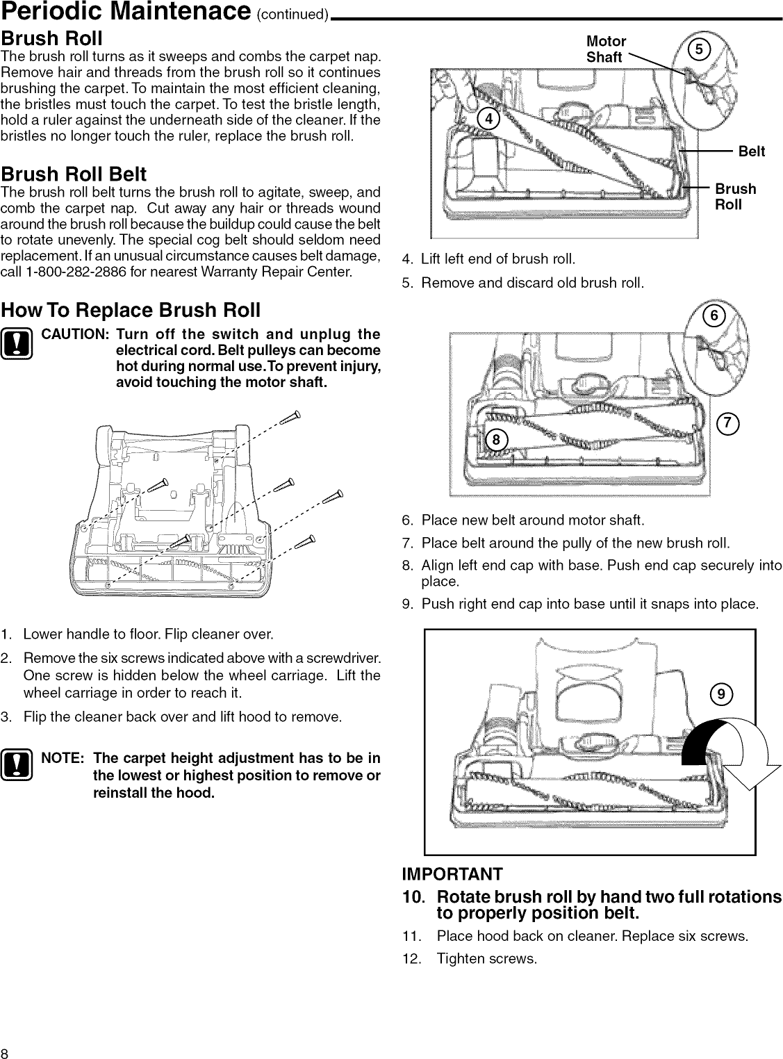 Page 8 of 10 - Eureka 5892AVZ User Manual  VACUUM - Manuals And Guides L1002513