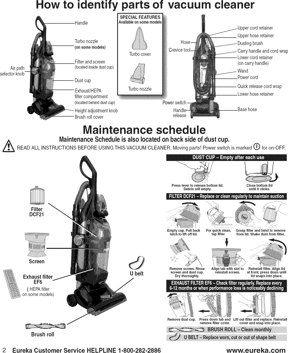 Page 4 of 8 - Eureka AS1001A 1510360L User Manual  VACUUM - Manuals And Guides