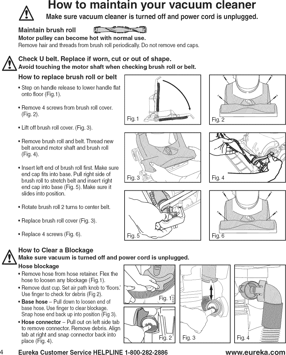 Page 6 of 8 - Eureka AS1001A 1510360L User Manual  VACUUM - Manuals And Guides