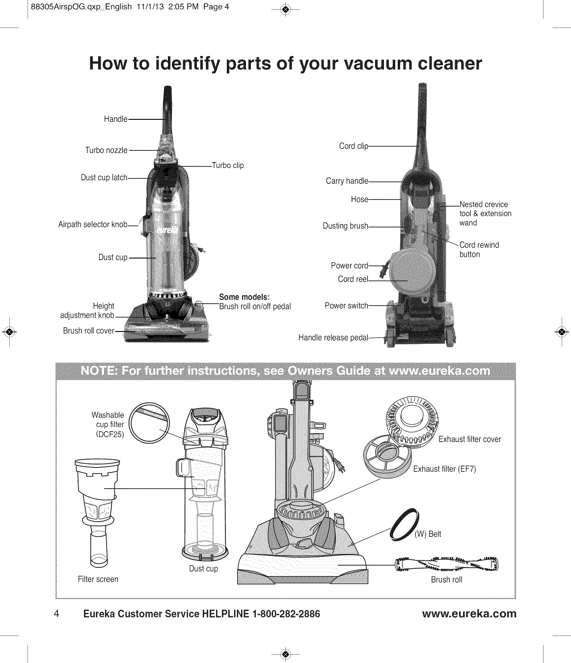 Page 4 of 5 - Eureka AS3030A 1510307L User Manual  VACUUM - Manuals And Guides