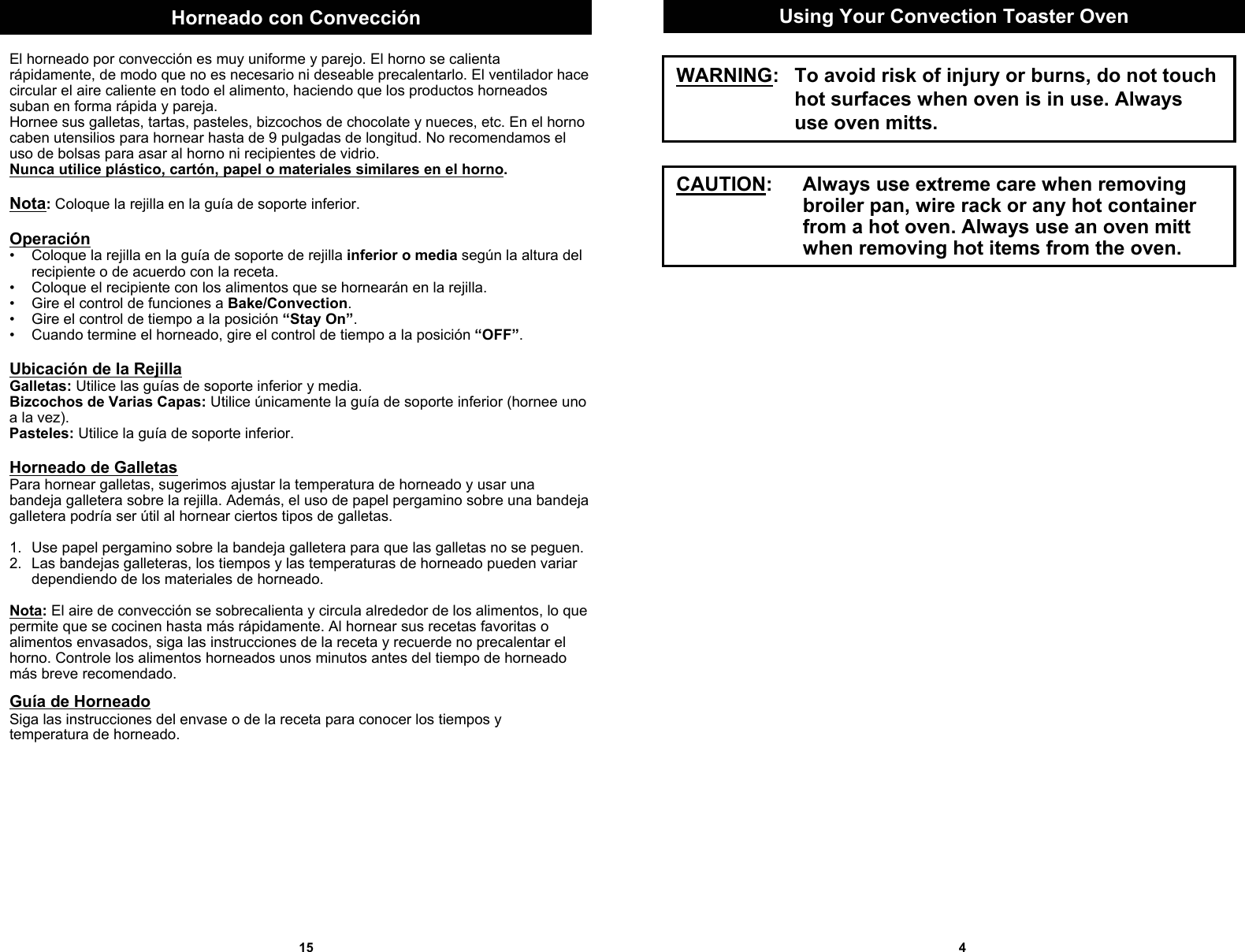 Page 5 of 10 - Euro-Pro Euro-Pro-Convection-Toaster-Oven-Users-Manual-  1 Euro-pro-convection-toaster-oven-users-manual