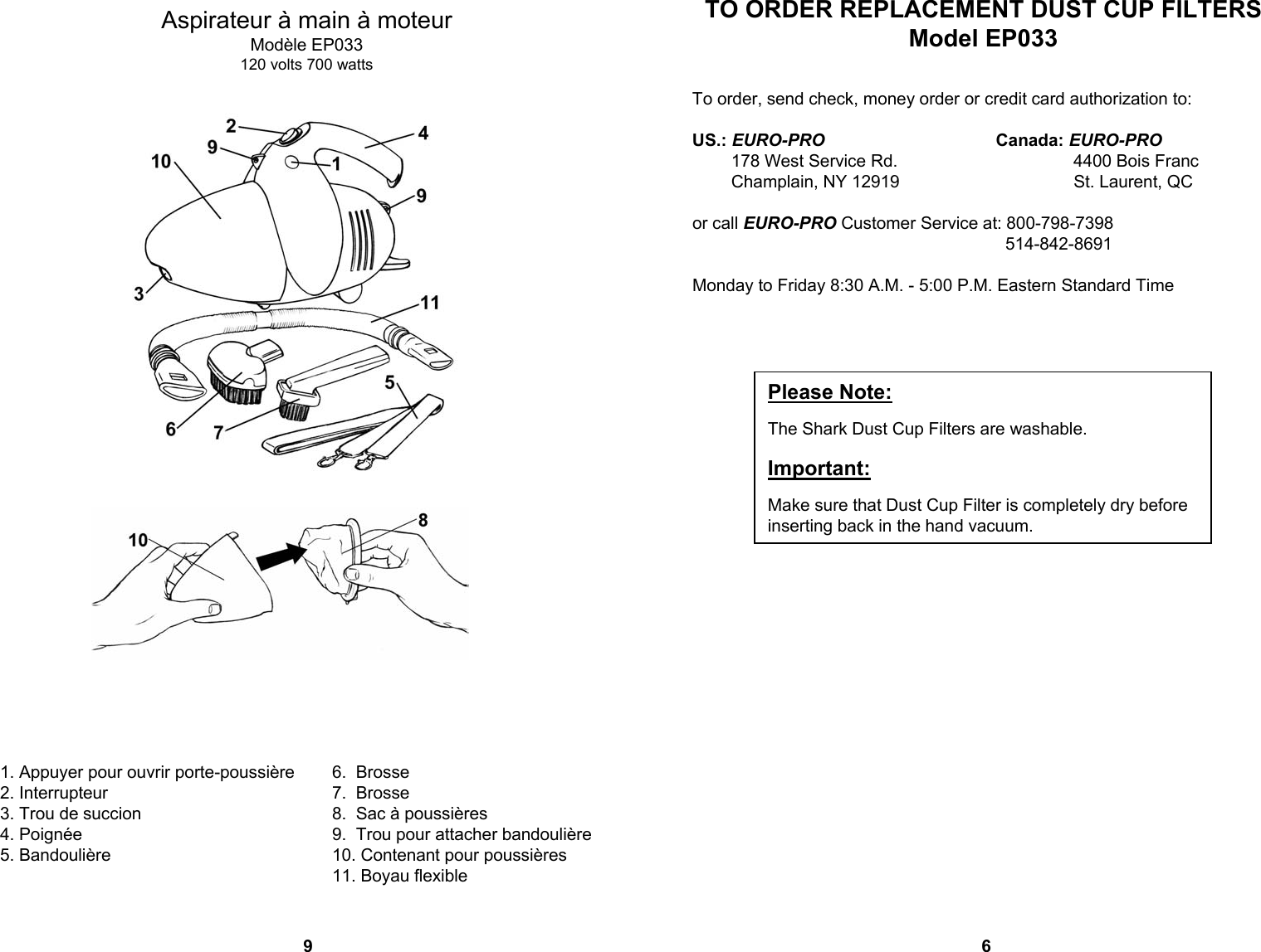 Page 7 of 8 - Euro-Pro Euro-Pro-Ep033-Users-Manual- No  Euro-pro-ep033-users-manual