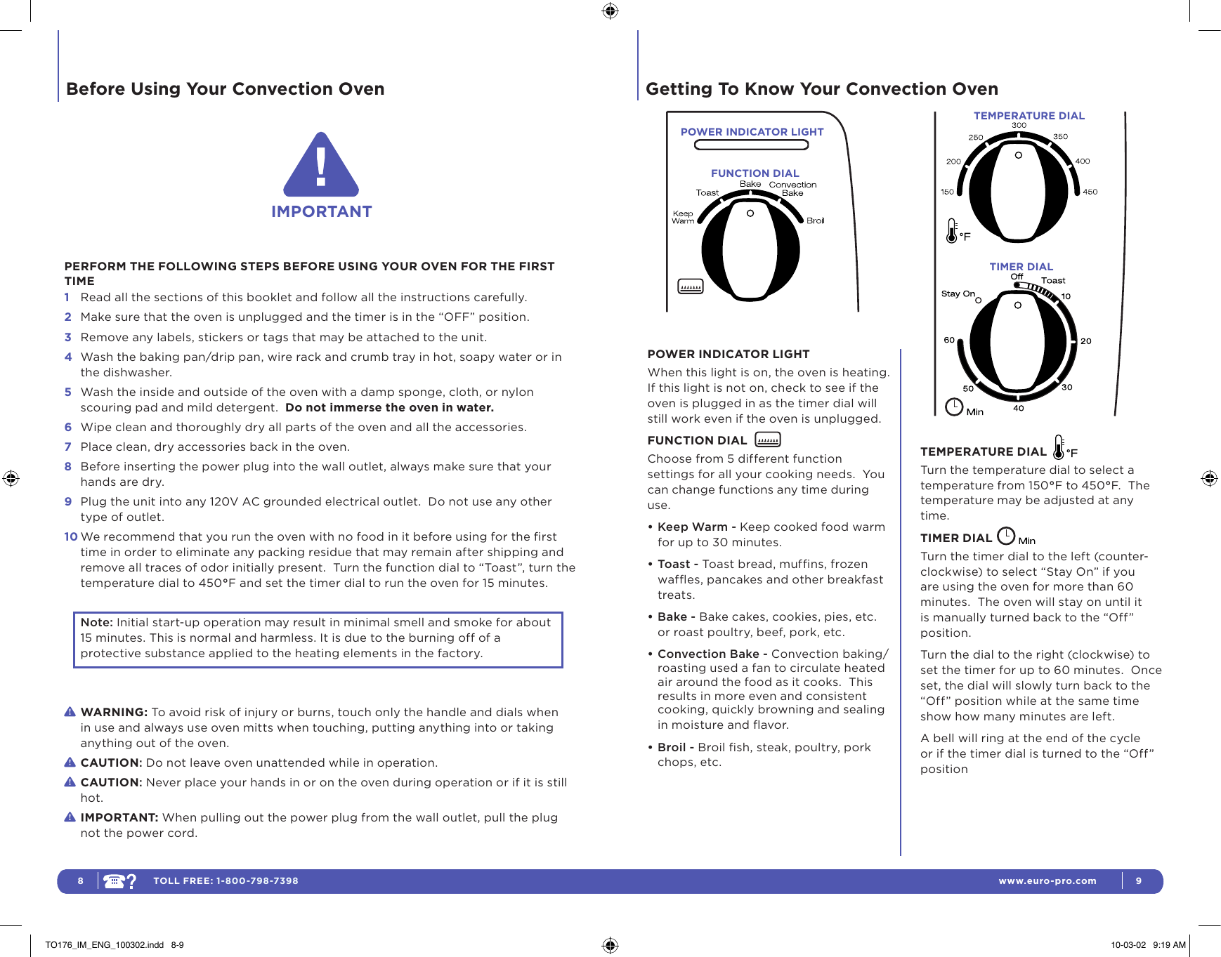 Page 5 of 11 - Euro-Pro Euro-Pro-To176-Users-Manual-  Euro-pro-to176-users-manual