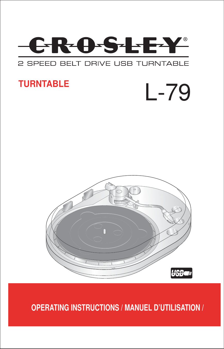 OPERATING INSTRUCTIONS / MANUEL D’UTILISATION / TURNTABLE MPXFSSBJTFL-79