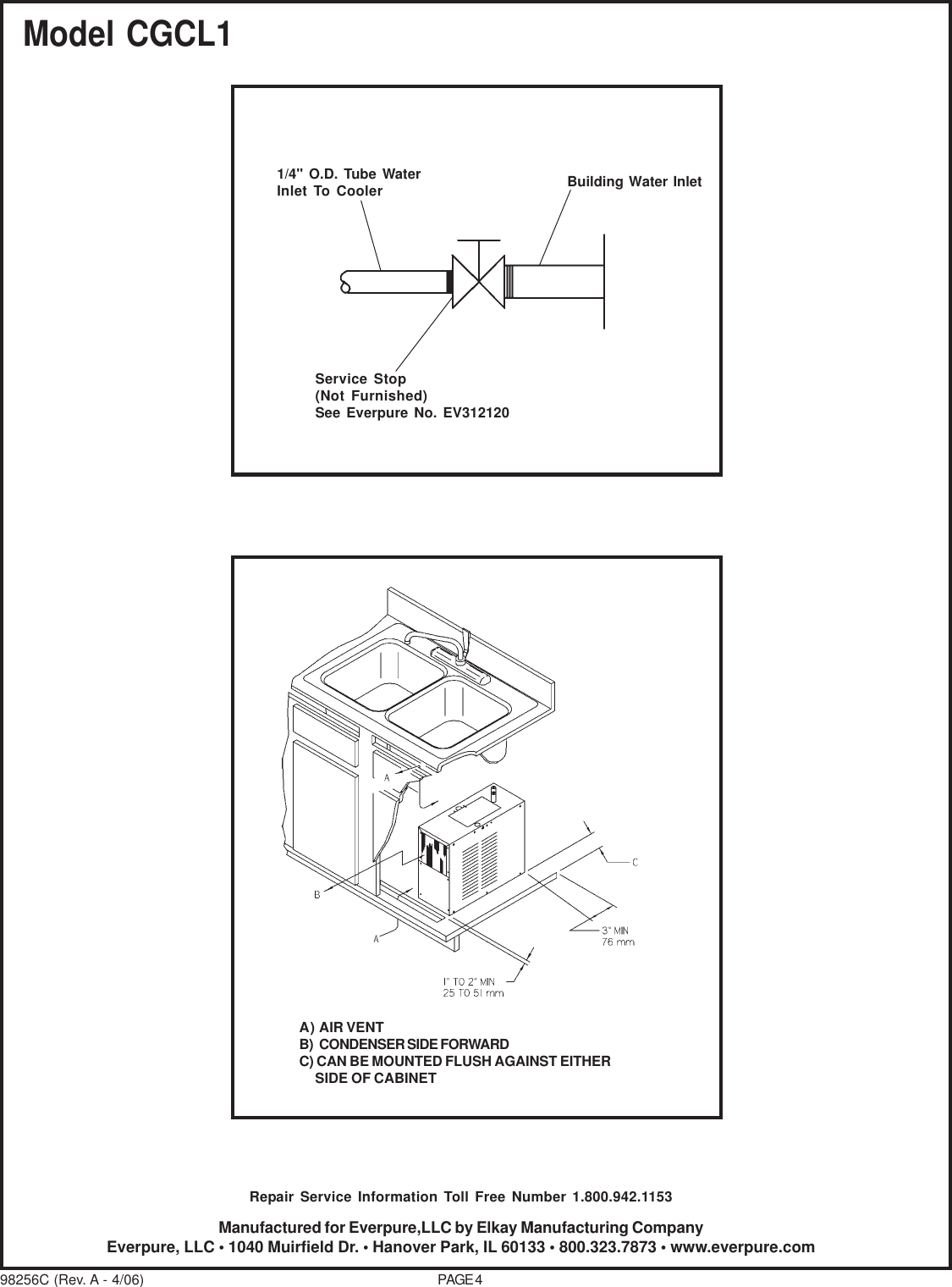 Page 4 of 4 - Everpure Everpure-Commercial-Grade-Water-Chiller-Cgcl1-Users-Manual- EC_98256C  Everpure-commercial-grade-water-chiller-cgcl1-users-manual