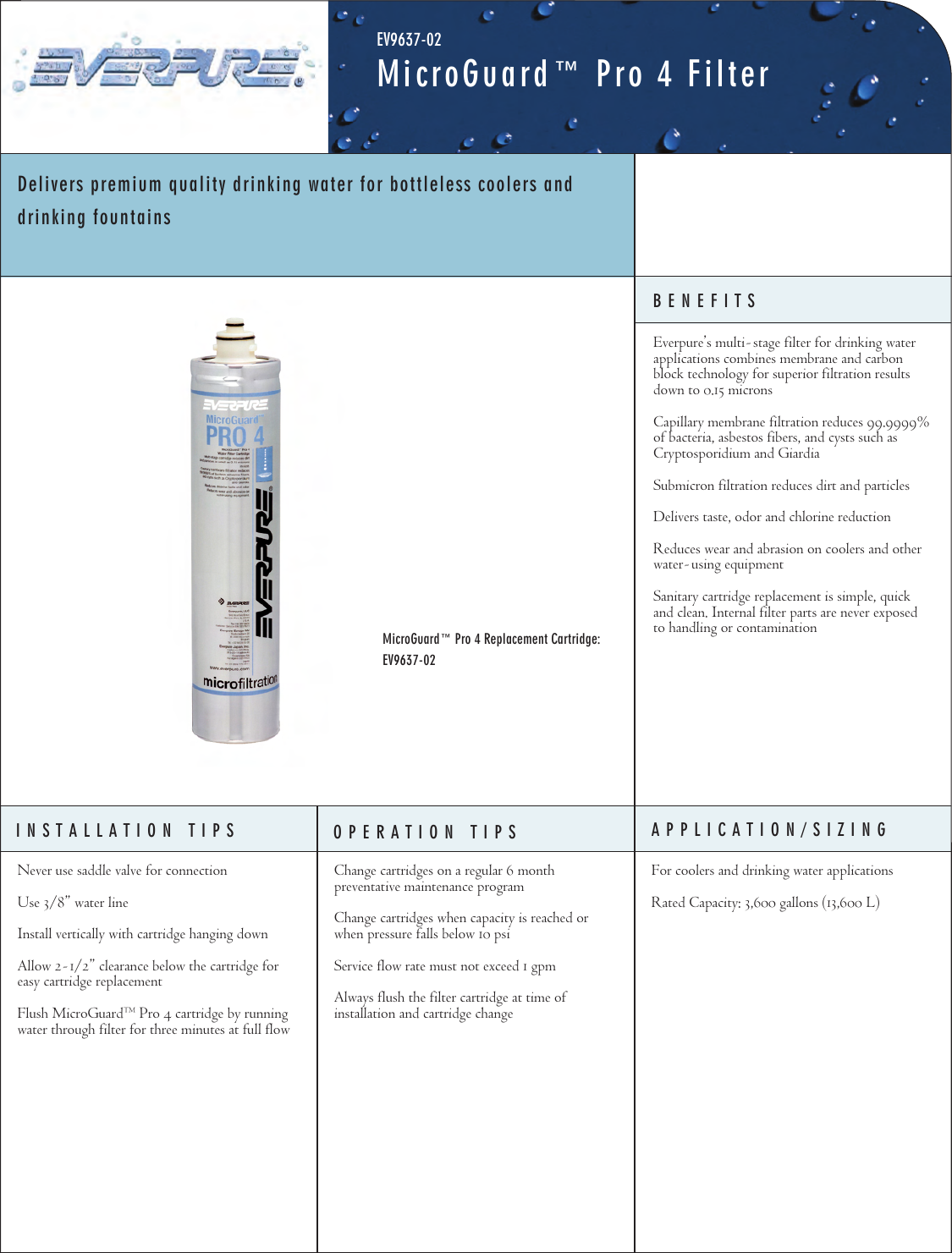 Page 1 of 2 - Everpure Everpure-Microguard-Pro-4-Filter-Ev9637-02-Users-Manual- PODASP (ActiveX/ASP)  Everpure-microguard-pro-4-filter-ev9637-02-users-manual