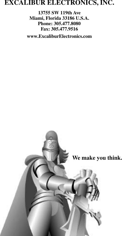 Page 12 of 12 - Excalibur-Electronic Excalibur-Electronic-Excalibur-Electronic-Chess-Computer-9-01E-02-Users-Manual- 901E-4  Excalibur-electronic-excalibur-electronic-chess-computer-9-01e-02-users-manual