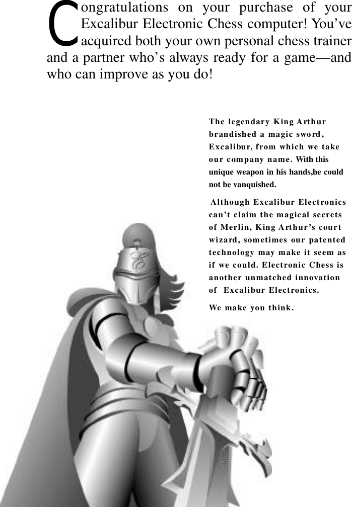 Page 2 of 12 - Excalibur-Electronic Excalibur-Electronic-Excalibur-Electronic-Chess-Computer-9-01E-02-Users-Manual- 901E-4  Excalibur-electronic-excalibur-electronic-chess-computer-9-01e-02-users-manual