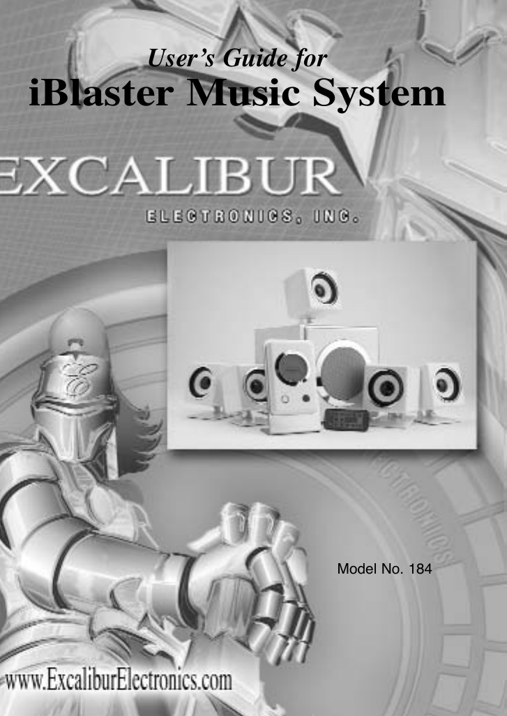 Page 1 of 11 - Excalibur-Electronic Excalibur-Electronic-Excalibur-Electronics-Inc-Car-Speaker-184-Users-Manual- 184 (MA) IBlaster Music System 030106 V7  Excalibur-electronic-excalibur-electronics-inc-car-speaker-184-users-manual