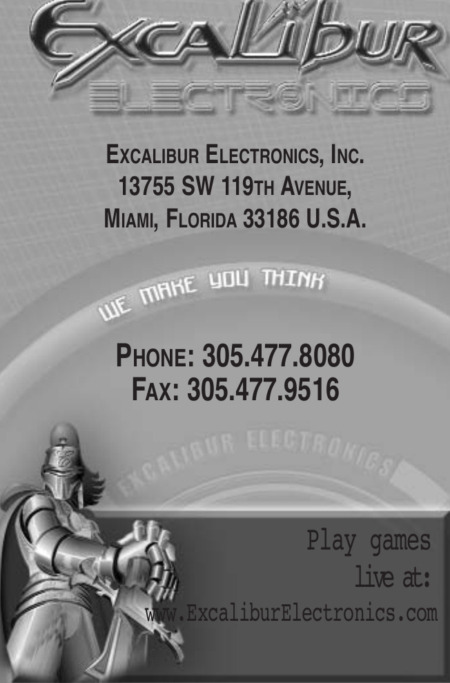 Page 7 of 7 - Excalibur-Electronic Excalibur-Electronic-Madlibs-398-Users-Manual-  Excalibur-electronic-madlibs-398-users-manual