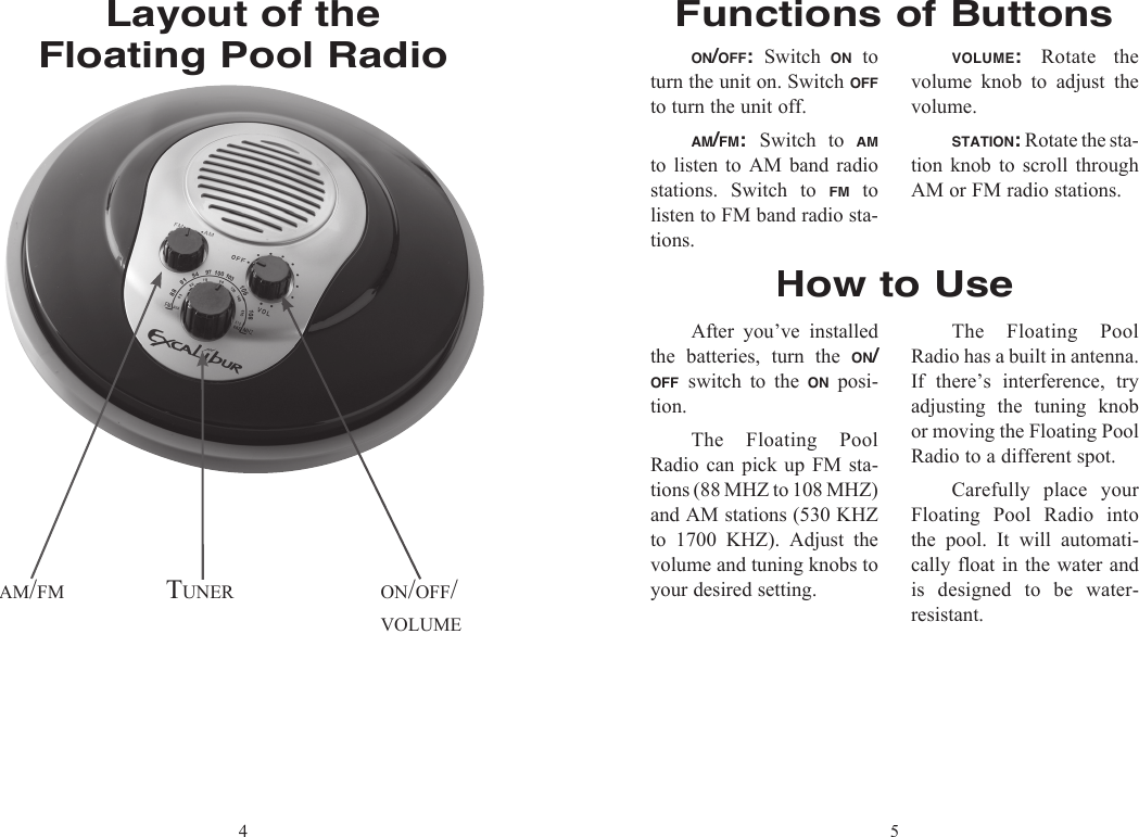 Page 3 of 5 - Excalibur-Electronic Excalibur-Electronic-Pr40S-1-Users-Manual- PR40 (MA) Floating Radio 010807 V3 Excalibur-electronic-pr40s-1-users-manual