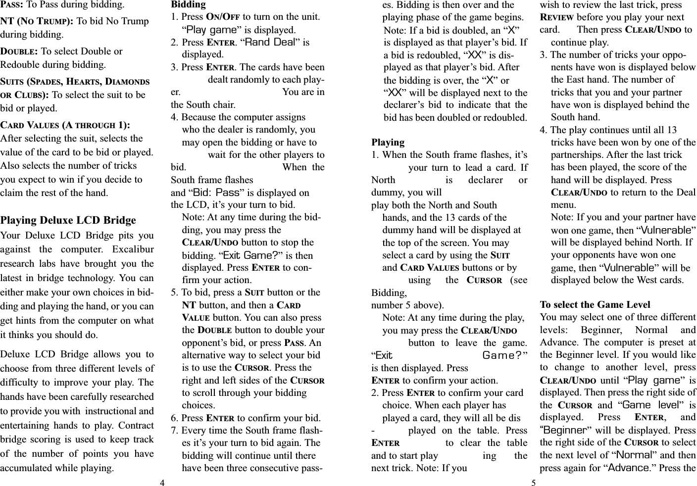 Page 3 of 5 - Excalibur Excalibur-417-D-Operating-Manual-1003393 Dlx LDC Bridge 082503 User Manual