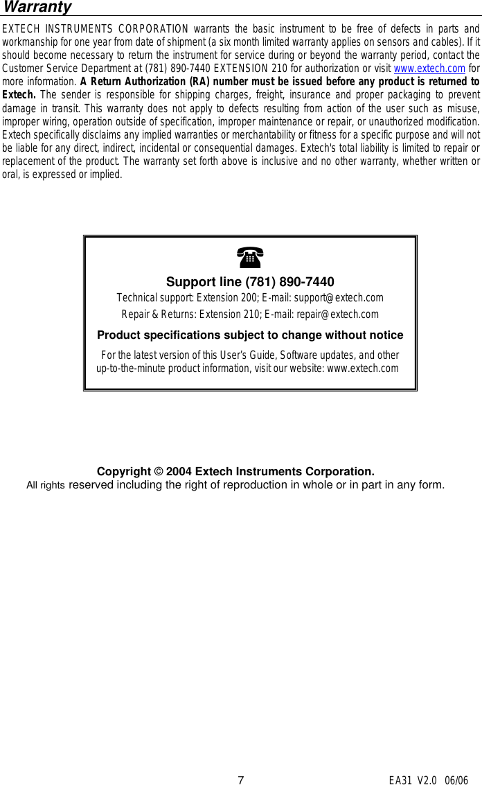 Page 7 of 7 - Extech-Instruments Extech-Instruments-Easy-View-Digital-Light-Meter-Ea31-Users-Manual EA31