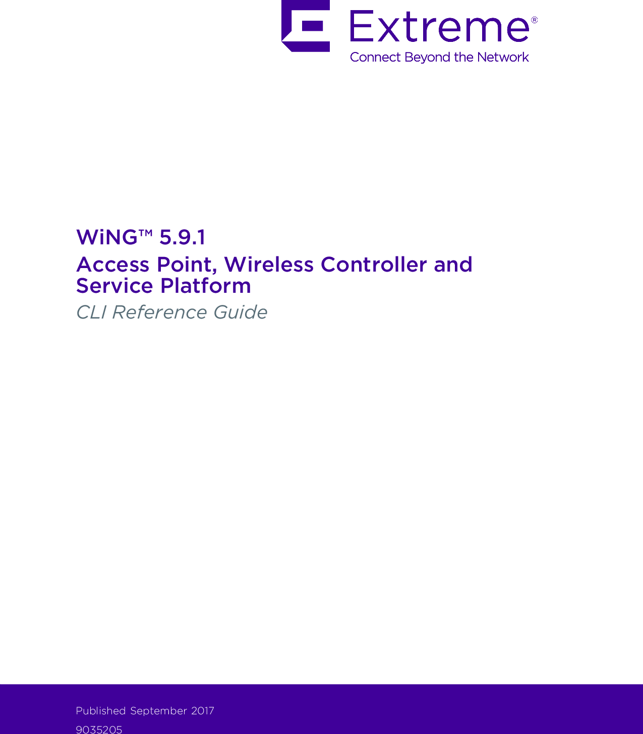 WiNG™ 5.9.1Access Point, Wireless Controller and Service PlatformCLI Reference GuidePublished September 20179035205Published September 2017 9035205