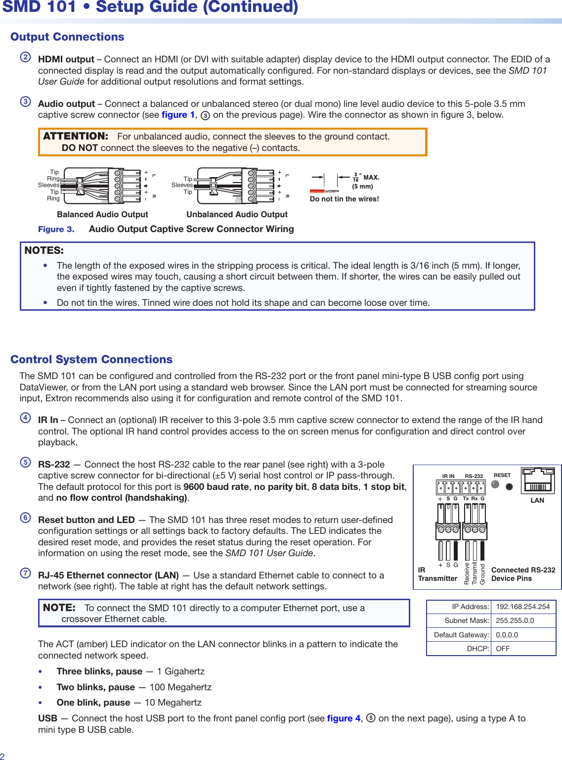 Page 2 of 8 - Extron-Electronic Extron-Electronic-Extron-Electronics-Stereo-Receiver-Smd-101-Users-Manual- SMD101 Set Up Guide  Extron-electronic-extron-electronics-stereo-receiver-smd-101-users-manual