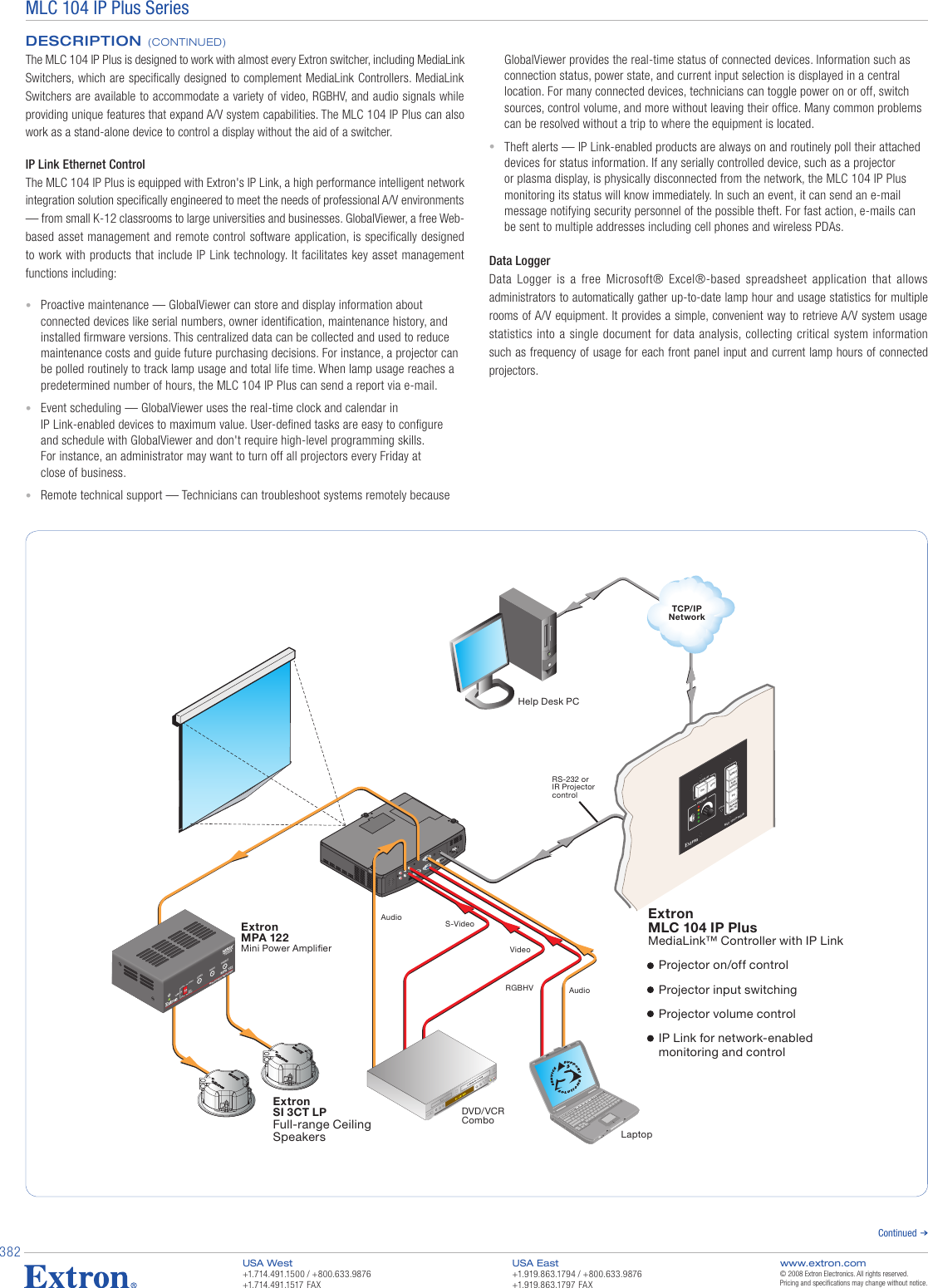 Page 2 of 4 - Extron-Electronic Extron-Electronic-Medialink-Controllers-With-Ip-Link-Mlc-104-Ip-Plus-Users-Manual-  Extron-electronic-medialink-controllers-with-ip-link-mlc-104-ip-plus-users-manual