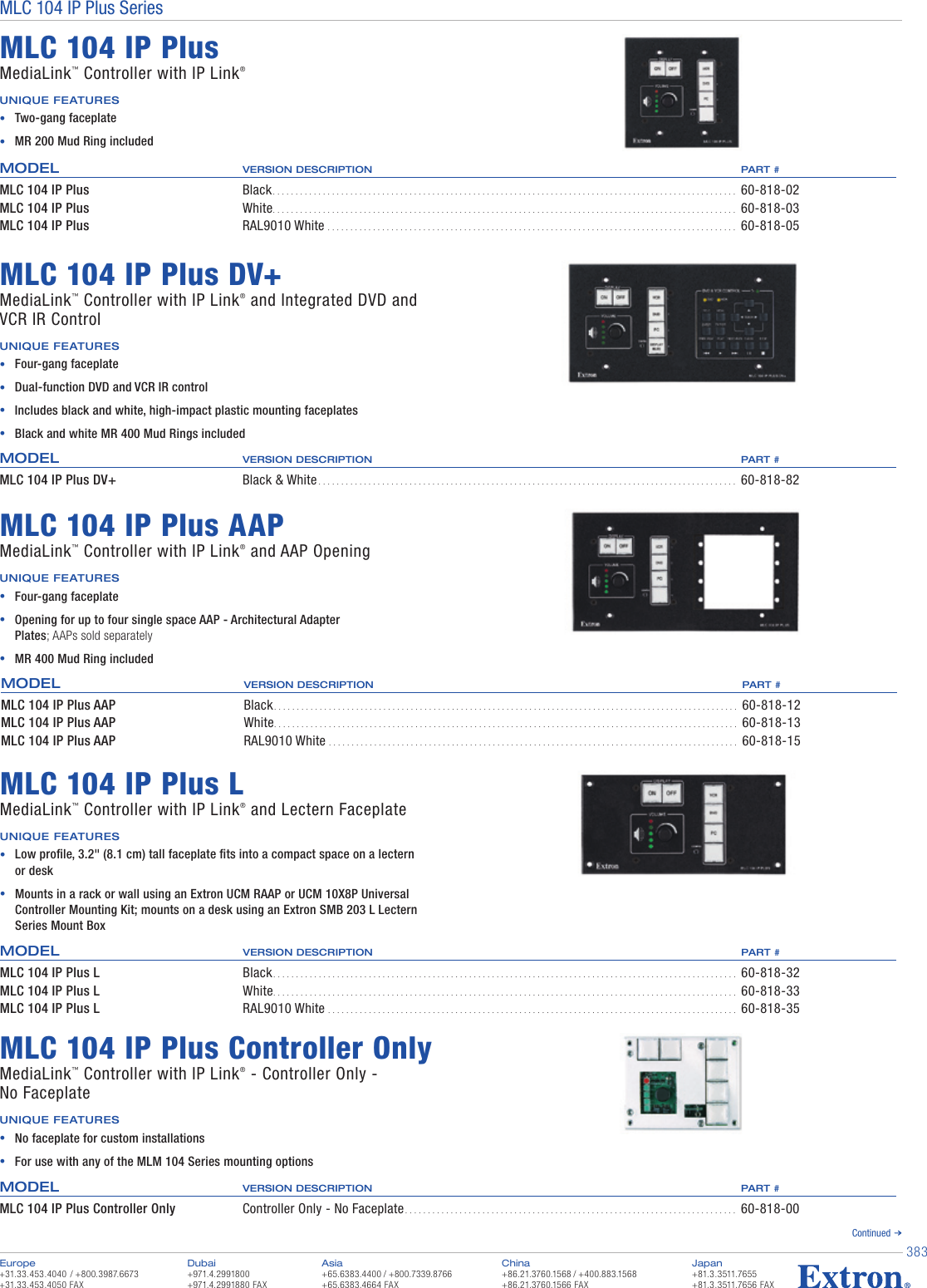 Page 3 of 4 - Extron-Electronic Extron-Electronic-Medialink-Controllers-With-Ip-Link-Mlc-104-Ip-Plus-Users-Manual-  Extron-electronic-medialink-controllers-with-ip-link-mlc-104-ip-plus-users-manual