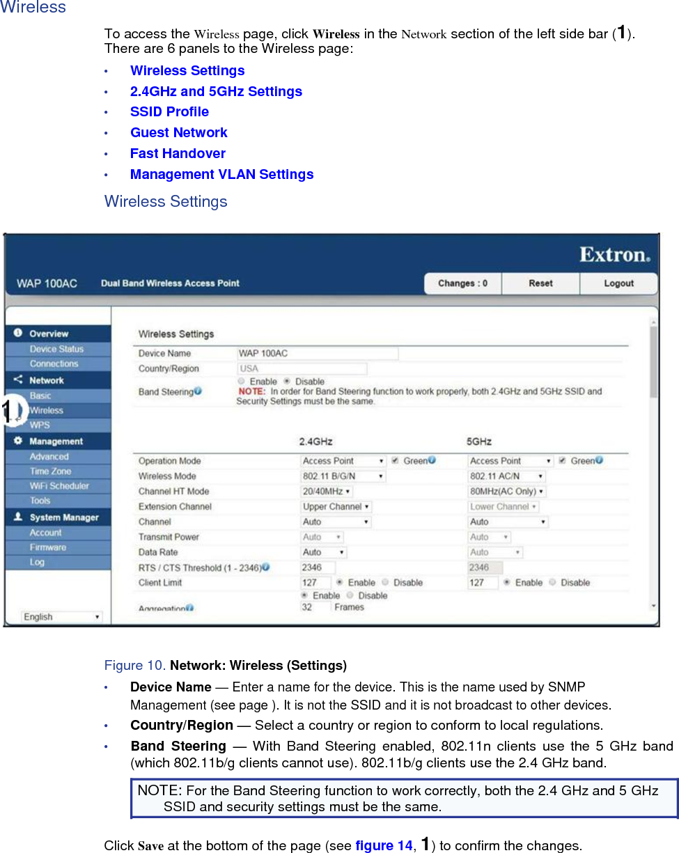      WAP 100AC • Internal Web Pages 14 