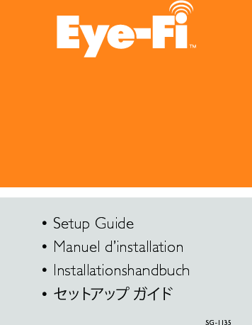 • Setup Guide• Manuel d’installation• Installationshandbuch• セットアップ ガイドSG-1135