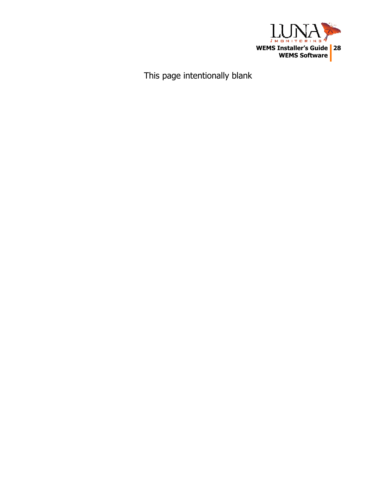   WEMS Installer&rsquo;s Guide  28  WEMS Software  This page intentionally blank 