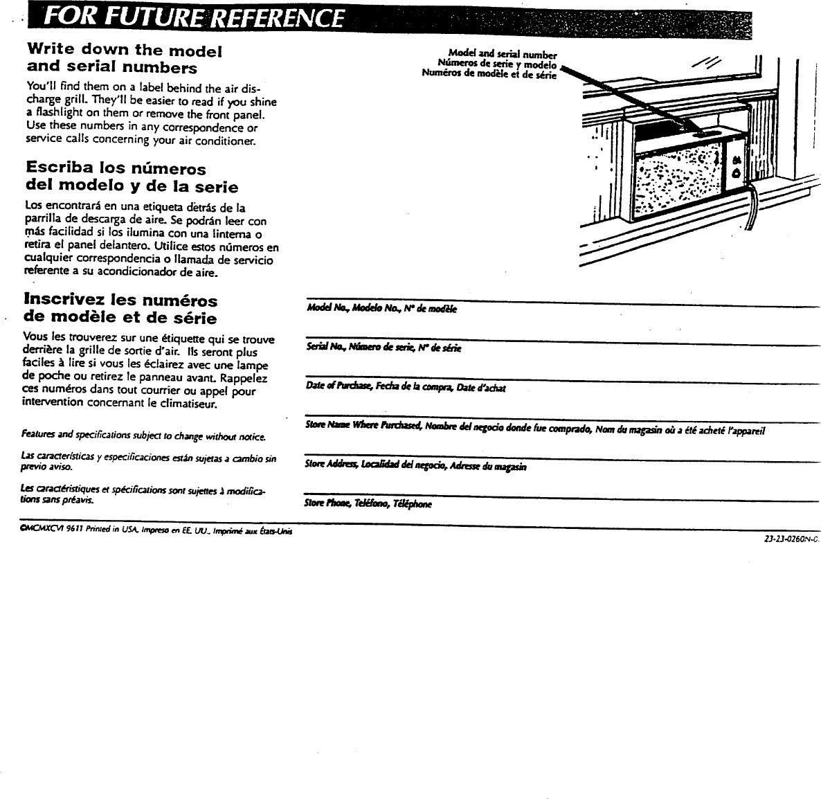 Page 11 of 11 - FEDDERS  Air Conditioner Room (42) Manual L0811079
