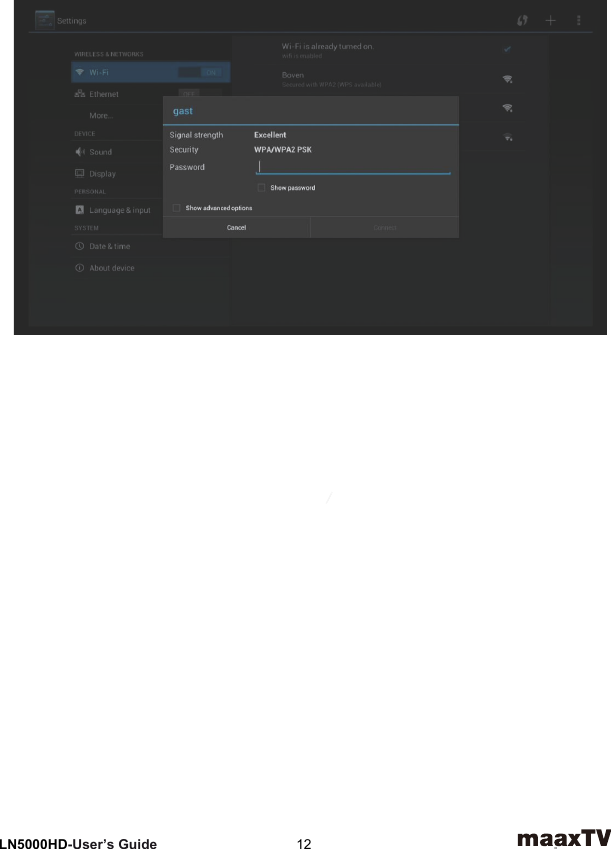 6Network SettingsLN5000HD-User’s Guide  12