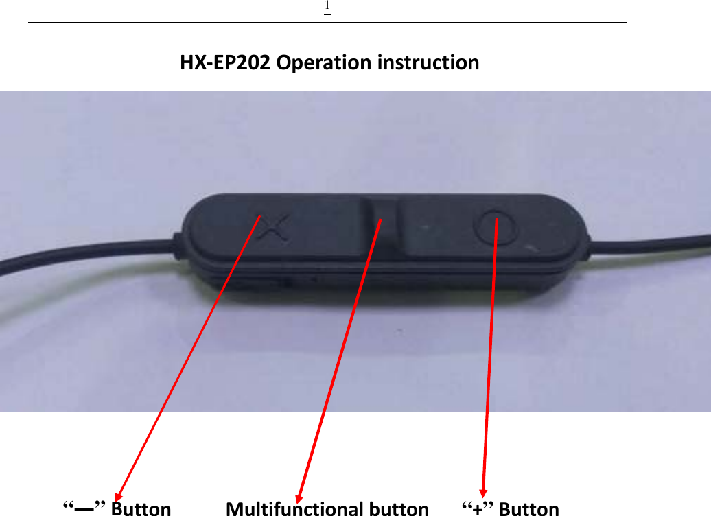  1HX‐EP202Operationinstruction     “—”ButtonMultifunctionalbutton“+”Button   