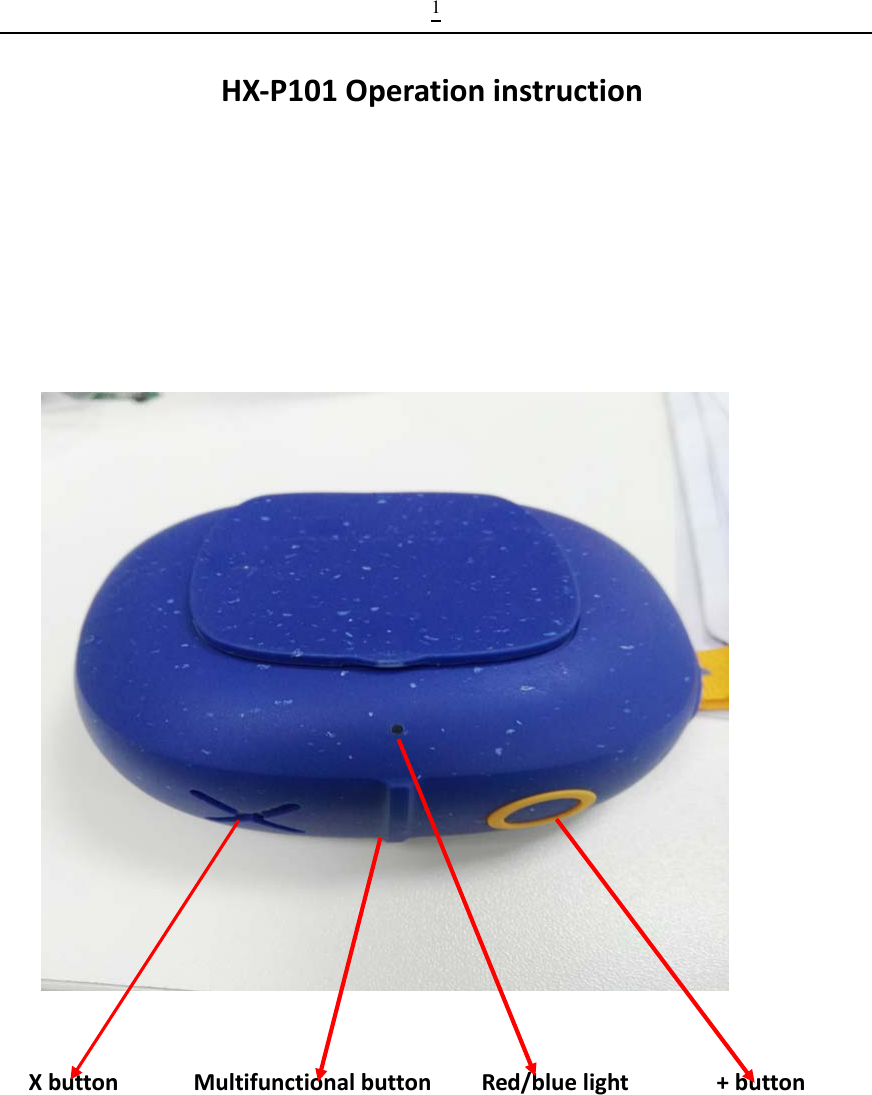  1HX‐P101OperationinstructionXbuttonMultifunctionalbuttonRed/bluelight+button