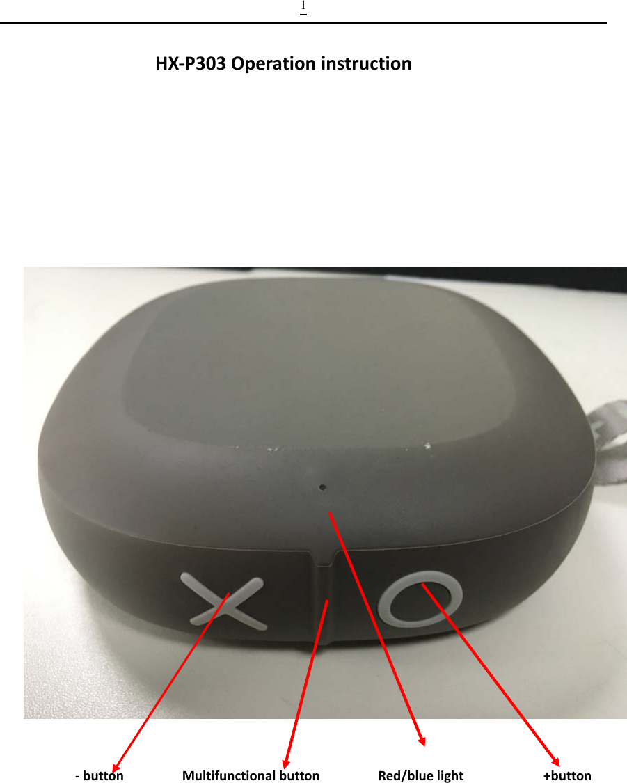  1HX‐P303Operationinstruction‐buttonMultifunctionalbuttonRed/bluelight+button