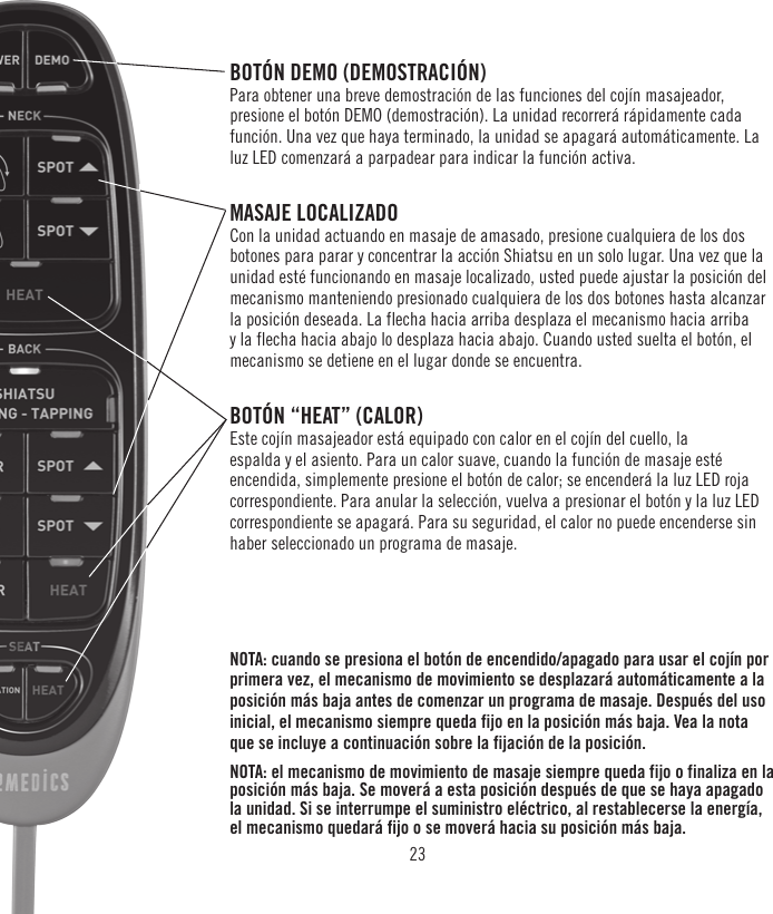 Page 23 of FKA Distributing MCS1000H Shiatsu Cushion User Manual 