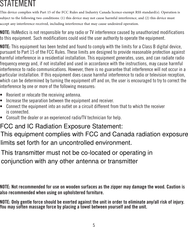 Page 5 of FKA Distributing MCS1000H Shiatsu Cushion User Manual 