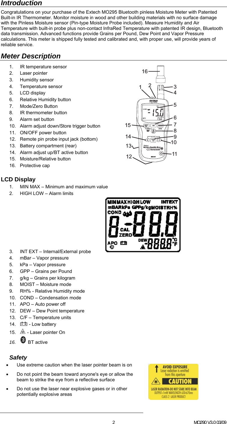 FLIR Commercial Systems MO297 Bluetooth pinless Moisture/Humidity Meter ...