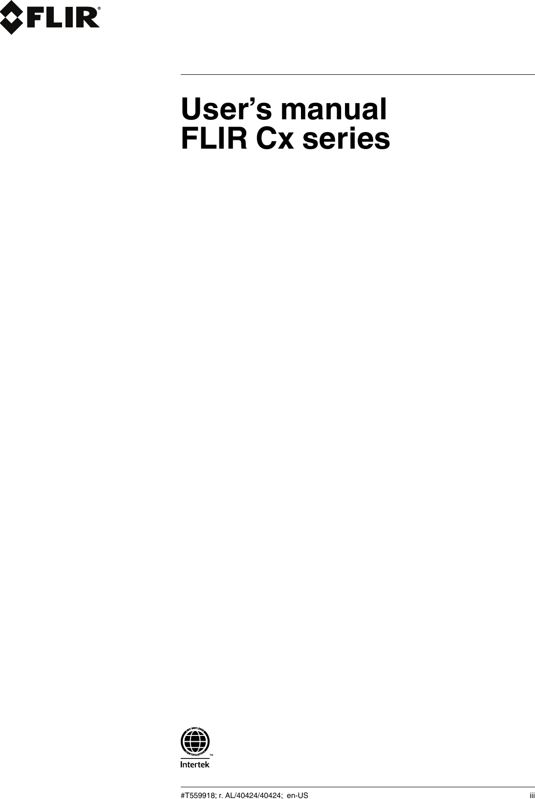 User’s manualFLIR Cx series#T559918; r. AL/40424/40424; en-US iii