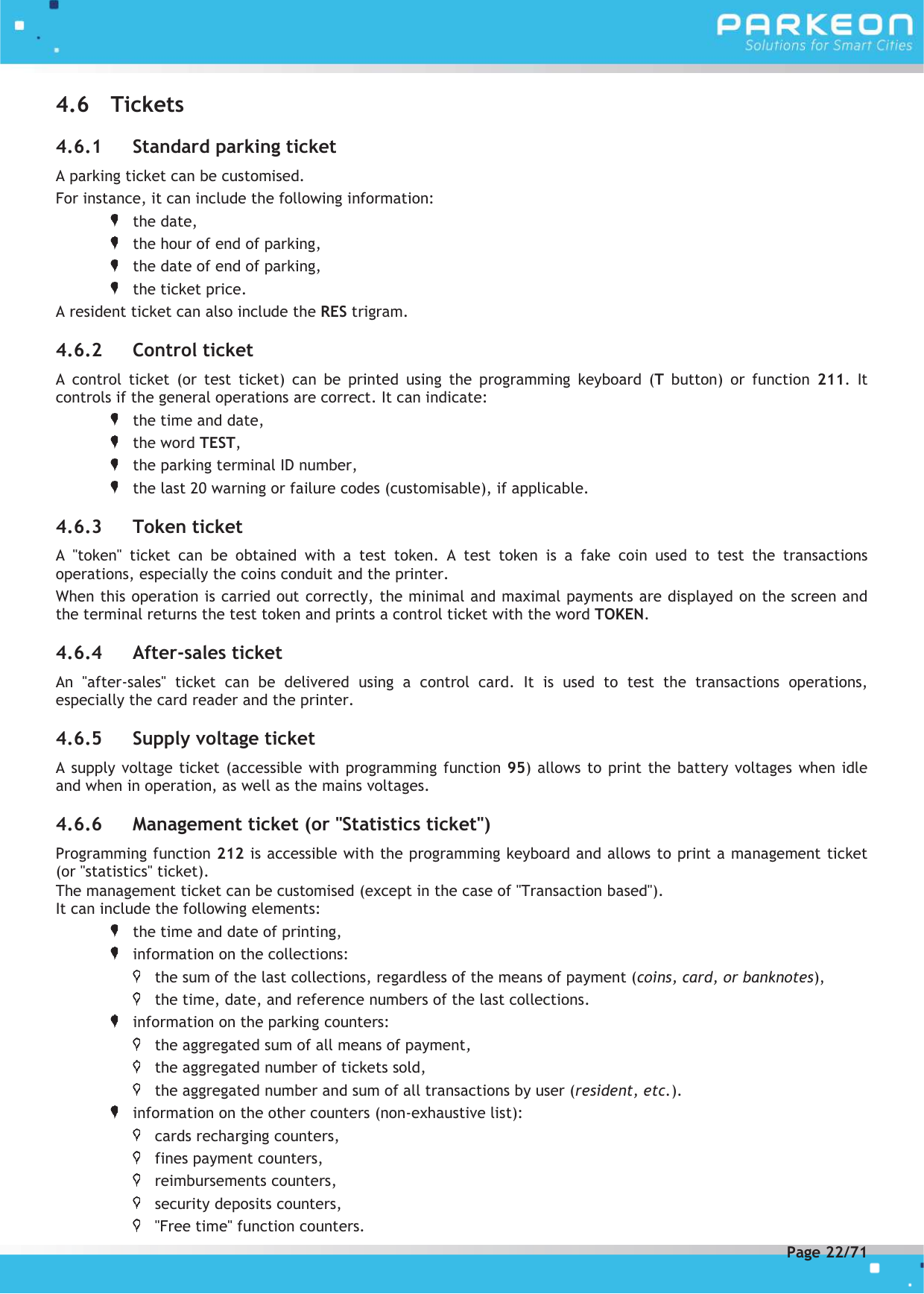 Page 22 of FLOWBIRD SDA-STRADAPAL Pay and display machine with RFID reader User Manual 504022254 1 MEX StradaPAL En