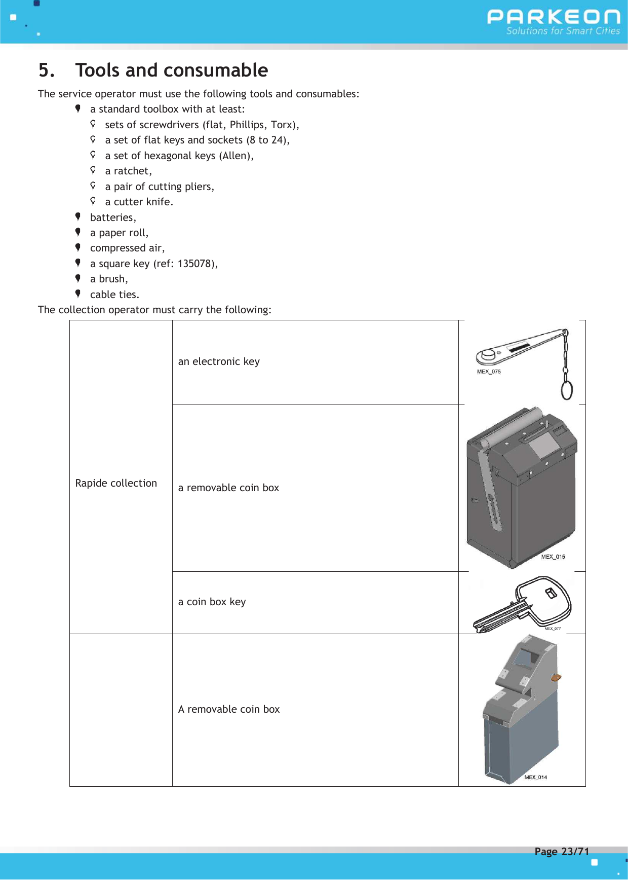 Page 23 of FLOWBIRD SDA-STRADAPAL Pay and display machine with RFID reader User Manual 504022254 1 MEX StradaPAL En