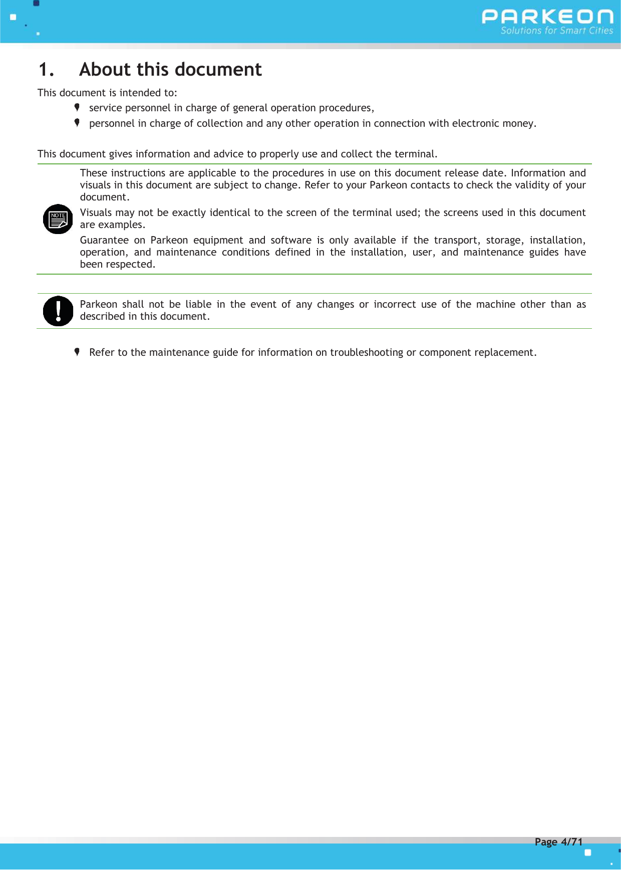 Page 4 of FLOWBIRD SDA-STRADAPAL Pay and display machine with RFID reader User Manual 504022254 1 MEX StradaPAL En